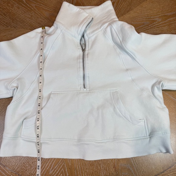 Lululemon Scuba Oversized Funnel Neck Half Zip Cropped Powder Blue Size M/L - Picture 9 of 10